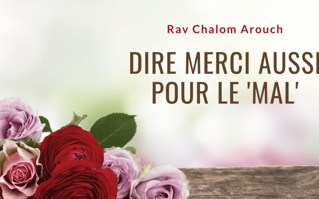 Dire merci aussi pour le ‘mal’