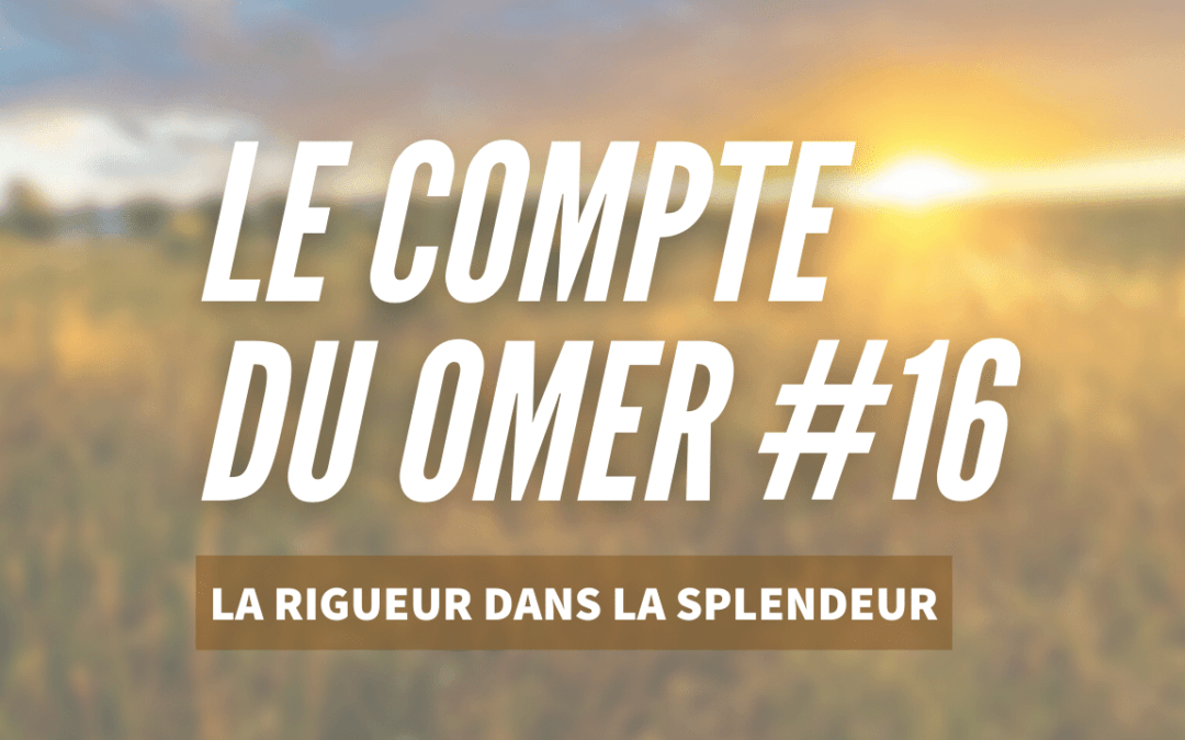 Le compte du Omer #16- La Rigueur dans la Splendeur