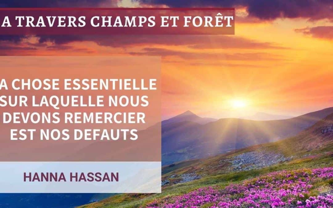 A travers champs et forêt 43-La chose essentielle sur laquelle nous devons remercier est nos défauts